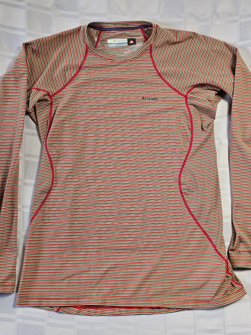 COLUMBIA SPORTSWEAR OMNI-HEAT LONG SLEEVE WOMEN'S SHIRT SIZE LARGE PINK ORANGE